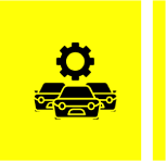 Autos mit Zahnrad-Symbol