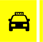 Taxi auf gelbem Hintergrund